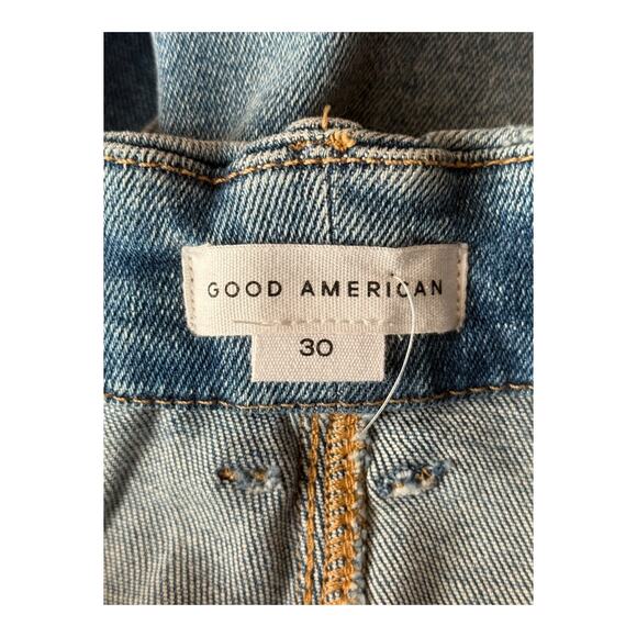 Good American GLS731T Good Legs Distressed straight Jeans blue size 30 - Picture 4 of 7